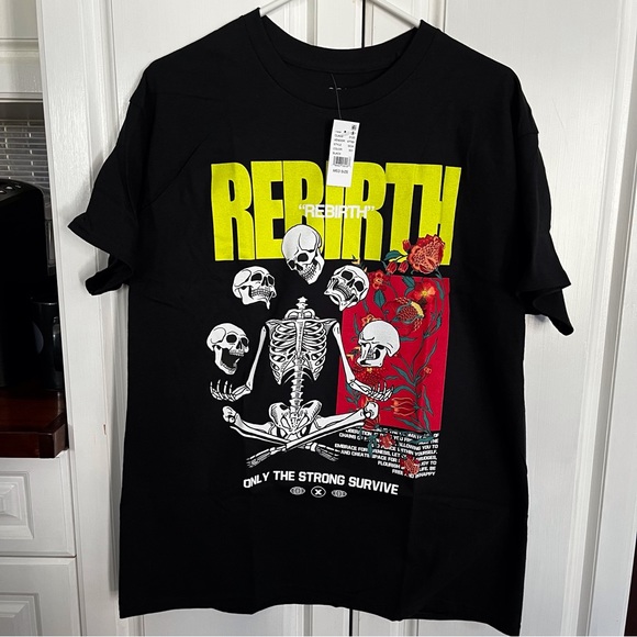 PACSUN Rebirth T-Shirt Mens Medium Black - Picture 1 of 4